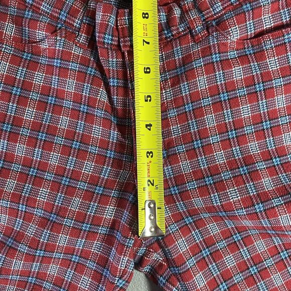 ABERCROMBIE & FITCH Pants Plaid Low Rise Boot Flare Y2K Preppy Womens 4 Red - Picture 6 of 10